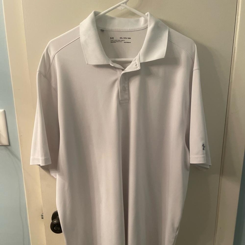 Under Armour white performance polo